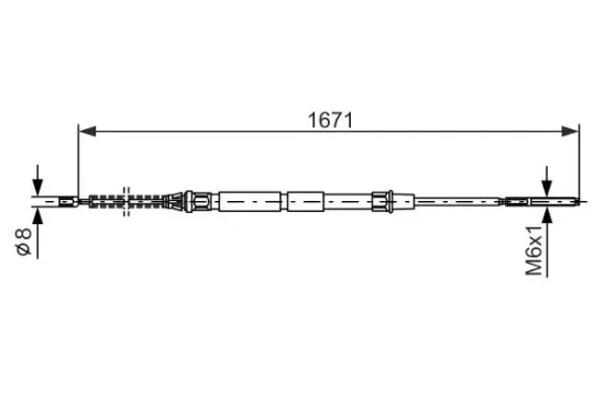 Seilzug, Feststellbremse hinten links hinten rechts BOSCH 1 987 477 626 Bild Seilzug, Feststellbremse hinten links hinten rechts BOSCH 1 987 477 626