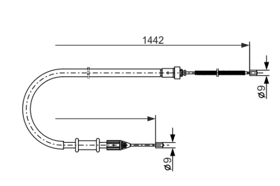 Seilzug, Feststellbremse hinten rechts BOSCH 1 987 477 635 Bild Seilzug, Feststellbremse hinten rechts BOSCH 1 987 477 635
