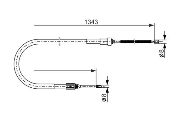 Seilzug, Feststellbremse hinten rechts BOSCH 1 987 477 641 Bild Seilzug, Feststellbremse hinten rechts BOSCH 1 987 477 641