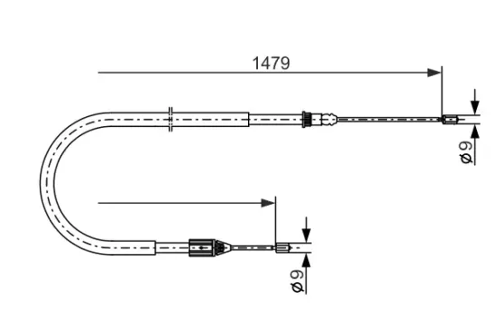 Seilzug, Feststellbremse hinten rechts BOSCH 1 987 477 647 Bild Seilzug, Feststellbremse hinten rechts BOSCH 1 987 477 647