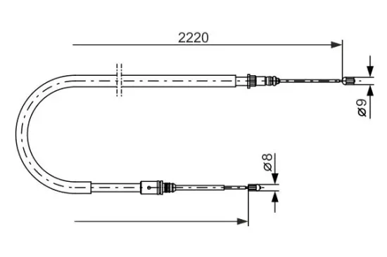 Seilzug, Feststellbremse hinten links hinten rechts BOSCH 1 987 477 652 Bild Seilzug, Feststellbremse hinten links hinten rechts BOSCH 1 987 477 652