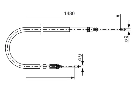Seilzug, Feststellbremse hinten rechts BOSCH 1 987 477 653 Bild Seilzug, Feststellbremse hinten rechts BOSCH 1 987 477 653