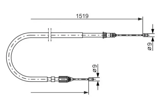 Seilzug, Feststellbremse BOSCH 1 987 477 654 Bild Seilzug, Feststellbremse BOSCH 1 987 477 654