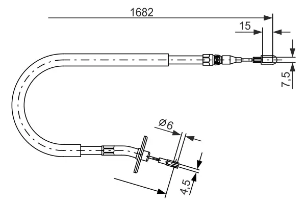 Seilzug, Feststellbremse hinten links BOSCH 1 987 477 703