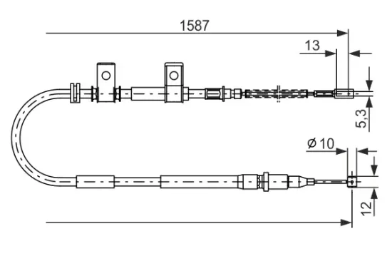 Seilzug, Feststellbremse hinten rechts BOSCH 1 987 477 717 Bild Seilzug, Feststellbremse hinten rechts BOSCH 1 987 477 717