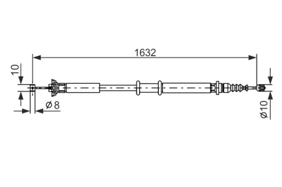 Seilzug, Feststellbremse hinten links hinten rechts BOSCH 1 987 477 722 Bild Seilzug, Feststellbremse hinten links hinten rechts BOSCH 1 987 477 722