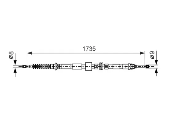 Seilzug, Feststellbremse hinten hinten hinten links hinten rechts BOSCH 1 987 477 734 Bild Seilzug, Feststellbremse hinten hinten hinten links hinten rechts BOSCH 1 987 477 734