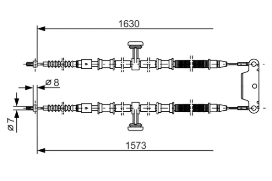 Seilzug, Feststellbremse hinten links hinten rechts BOSCH 1 987 477 763 Bild Seilzug, Feststellbremse hinten links hinten rechts BOSCH 1 987 477 763