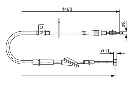 Seilzug, Feststellbremse hinten rechts BOSCH 1 987 477 772 Bild Seilzug, Feststellbremse hinten rechts BOSCH 1 987 477 772