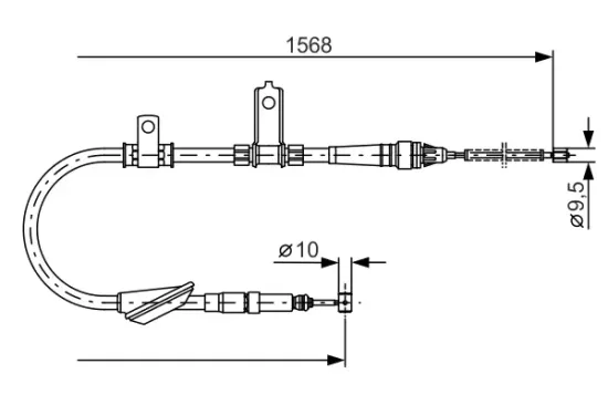 Seilzug, Feststellbremse hinten rechts BOSCH 1 987 477 790 Bild Seilzug, Feststellbremse hinten rechts BOSCH 1 987 477 790