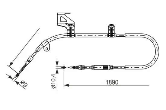 Seilzug, Feststellbremse BOSCH 1 987 477 803 Bild Seilzug, Feststellbremse BOSCH 1 987 477 803