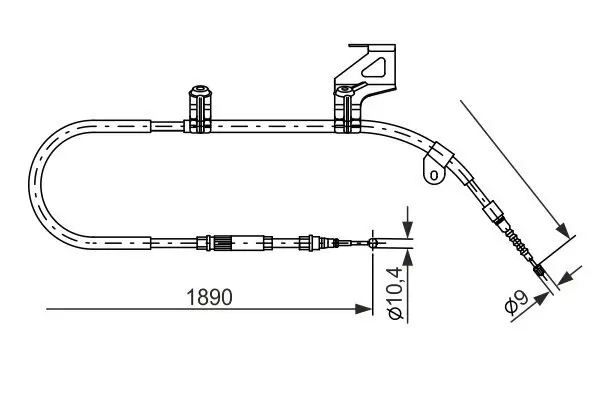 Seilzug, Feststellbremse hinten rechts BOSCH 1 987 477 804