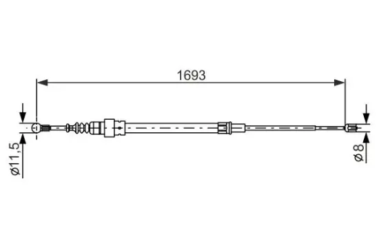 Seilzug, Feststellbremse hinten links hinten rechts BOSCH 1 987 477 817 Bild Seilzug, Feststellbremse hinten links hinten rechts BOSCH 1 987 477 817