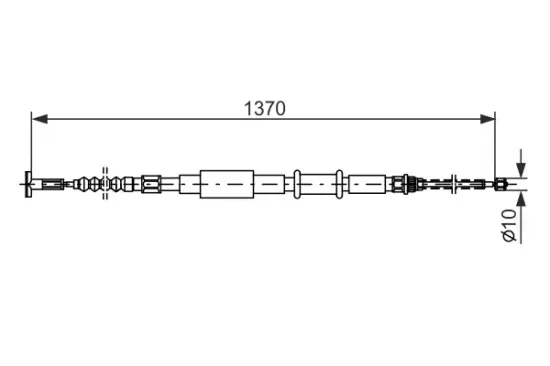 Seilzug, Feststellbremse hinten rechts BOSCH 1 987 477 827 Bild Seilzug, Feststellbremse hinten rechts BOSCH 1 987 477 827