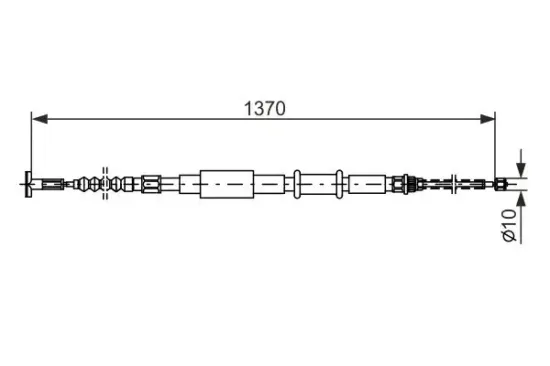 Seilzug, Feststellbremse hinten rechts BOSCH 1 987 477 827 Bild Seilzug, Feststellbremse hinten rechts BOSCH 1 987 477 827