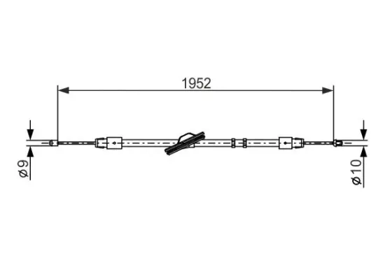 Seilzug, Feststellbremse mitte vorne BOSCH 1 987 477 851 Bild Seilzug, Feststellbremse mitte vorne BOSCH 1 987 477 851