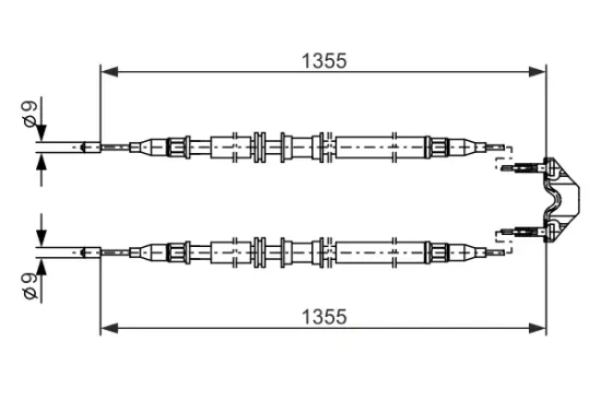 Seilzug, Feststellbremse Mitte BOSCH 1 987 477 868 Bild Seilzug, Feststellbremse Mitte BOSCH 1 987 477 868