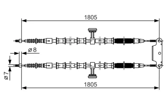 Seilzug, Feststellbremse hinten links hinten rechts BOSCH 1 987 477 907 Bild Seilzug, Feststellbremse hinten links hinten rechts BOSCH 1 987 477 907