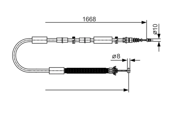 Seilzug, Feststellbremse hinten rechts BOSCH 1 987 477 911 Bild Seilzug, Feststellbremse hinten rechts BOSCH 1 987 477 911