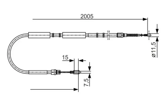 Seilzug, Feststellbremse BOSCH 1 987 477 923 Bild Seilzug, Feststellbremse BOSCH 1 987 477 923