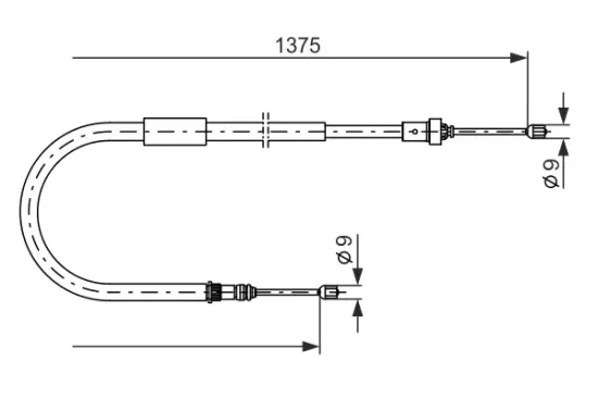 Seilzug, Feststellbremse hinten rechts BOSCH 1 987 477 967 Bild Seilzug, Feststellbremse hinten rechts BOSCH 1 987 477 967