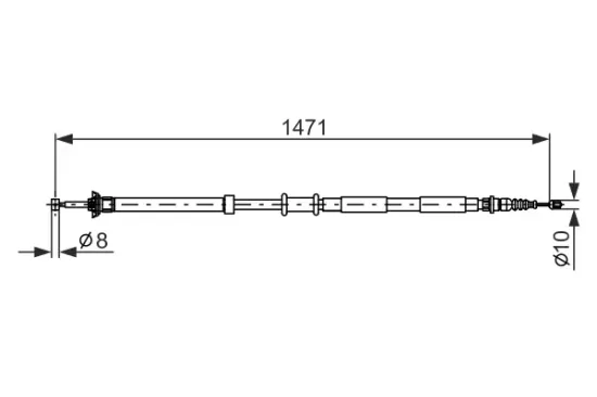 Seilzug, Feststellbremse hinten rechts BOSCH 1 987 477 970 Bild Seilzug, Feststellbremse hinten rechts BOSCH 1 987 477 970