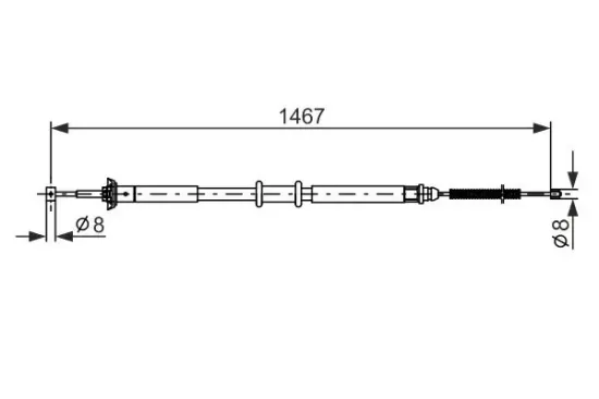 Seilzug, Feststellbremse hinten links hinten rechts BOSCH 1 987 477 972 Bild Seilzug, Feststellbremse hinten links hinten rechts BOSCH 1 987 477 972
