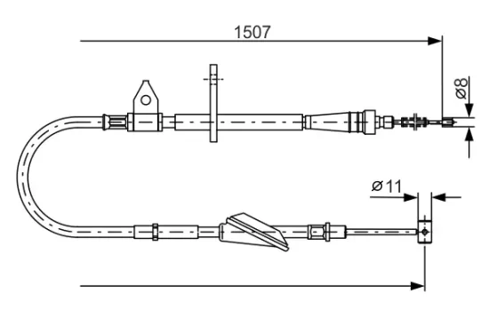 Seilzug, Feststellbremse hinten rechts BOSCH 1 987 477 995 Bild Seilzug, Feststellbremse hinten rechts BOSCH 1 987 477 995