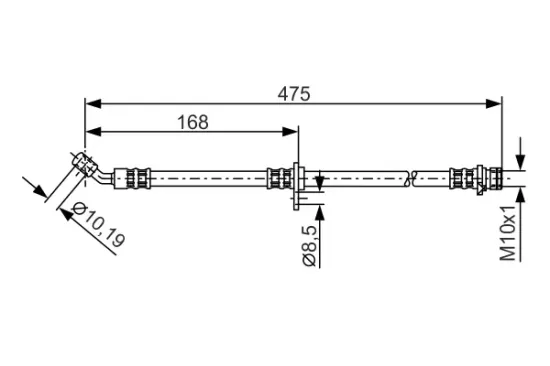 Bremsschlauch Hinterachse links BOSCH 1 987 481 327 Bild Bremsschlauch Hinterachse links BOSCH 1 987 481 327