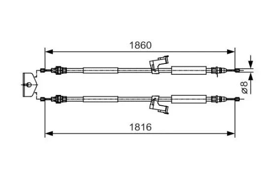 Seilzug, Feststellbremse BOSCH 1 987 482 019 Bild Seilzug, Feststellbremse BOSCH 1 987 482 019