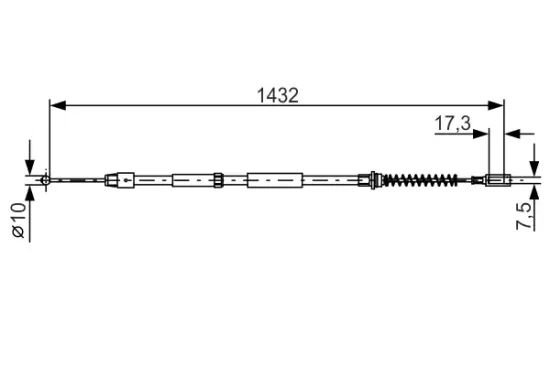 Seilzug, Feststellbremse hinten hinten hinten links hinten rechts BOSCH 1 987 482 034 Bild Seilzug, Feststellbremse hinten hinten hinten links hinten rechts BOSCH 1 987 482 034
