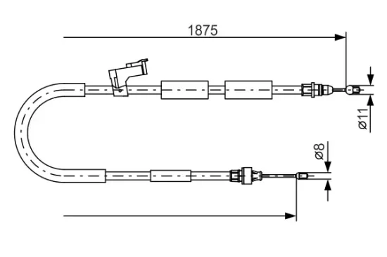 Seilzug, Feststellbremse hinten rechts BOSCH 1 987 482 057 Bild Seilzug, Feststellbremse hinten rechts BOSCH 1 987 482 057