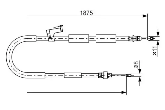 Seilzug, Feststellbremse hinten rechts BOSCH 1 987 482 057 Bild Seilzug, Feststellbremse hinten rechts BOSCH 1 987 482 057