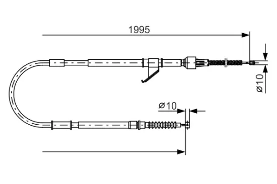 Seilzug, Feststellbremse hinten hinten rechts BOSCH 1 987 482 069 Bild Seilzug, Feststellbremse hinten hinten rechts BOSCH 1 987 482 069