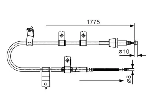 Seilzug, Feststellbremse hinten rechts BOSCH 1 987 482 077 Bild Seilzug, Feststellbremse hinten rechts BOSCH 1 987 482 077