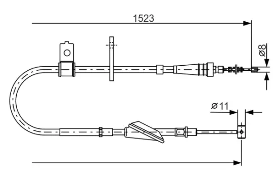 Seilzug, Feststellbremse hinten rechts BOSCH 1 987 482 092 Bild Seilzug, Feststellbremse hinten rechts BOSCH 1 987 482 092