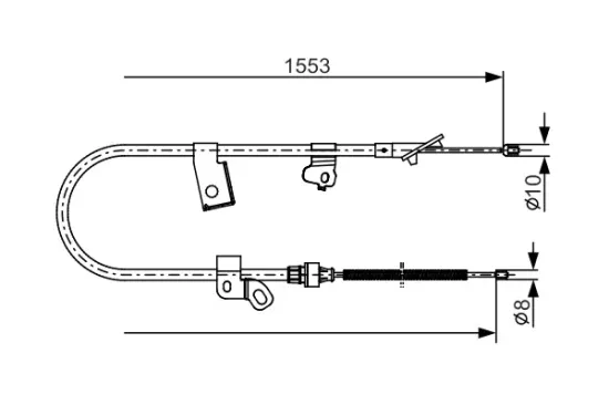 Seilzug, Feststellbremse hinten rechts BOSCH 1 987 482 156 Bild Seilzug, Feststellbremse hinten rechts BOSCH 1 987 482 156