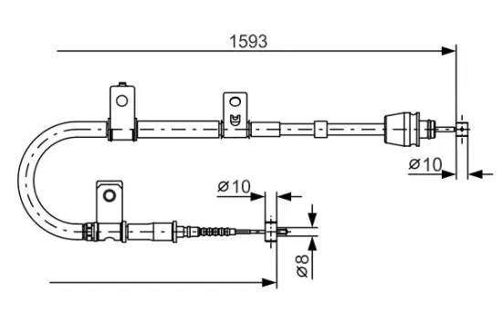 Seilzug, Feststellbremse hinten links BOSCH 1 987 482 166 Bild Seilzug, Feststellbremse hinten links BOSCH 1 987 482 166