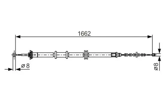 Seilzug, Feststellbremse hinten links BOSCH 1 987 482 206 Bild Seilzug, Feststellbremse hinten links BOSCH 1 987 482 206