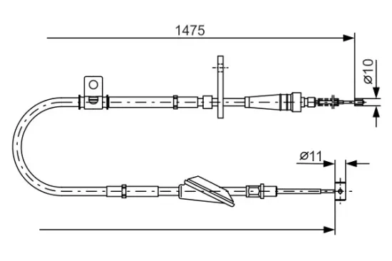 Seilzug, Feststellbremse hinten rechts BOSCH 1 987 482 211 Bild Seilzug, Feststellbremse hinten rechts BOSCH 1 987 482 211