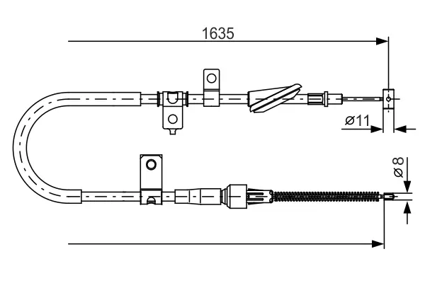 Seilzug, Feststellbremse hinten links BOSCH 1 987 482 258