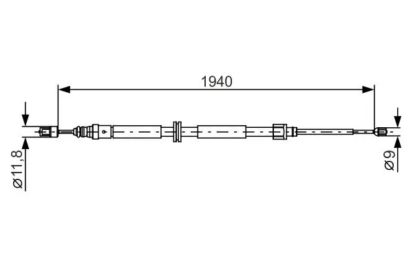 Seilzug, Feststellbremse hinten links hinten rechts BOSCH 1 987 482 325