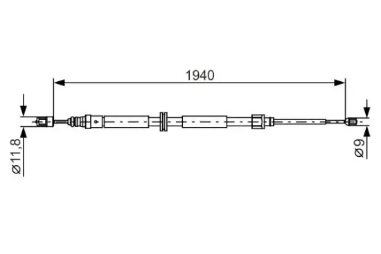 Seilzug, Feststellbremse hinten links hinten rechts BOSCH 1 987 482 325 Bild Seilzug, Feststellbremse hinten links hinten rechts BOSCH 1 987 482 325