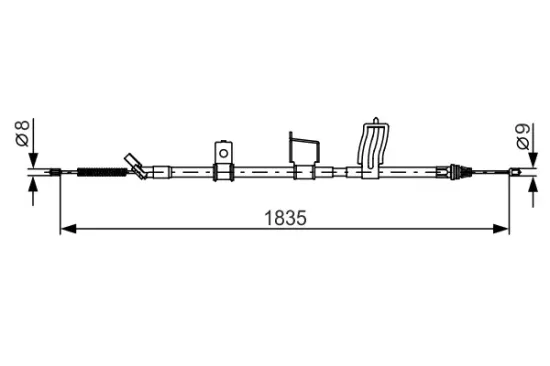 Seilzug, Feststellbremse hinten hinten rechts BOSCH 1 987 482 341 Bild Seilzug, Feststellbremse hinten hinten rechts BOSCH 1 987 482 341
