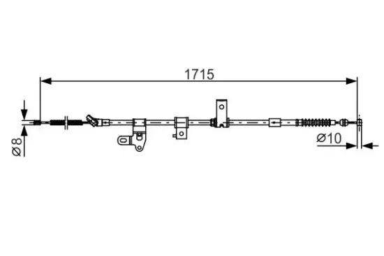 Seilzug, Feststellbremse hinten rechts BOSCH 1 987 482 348 Bild Seilzug, Feststellbremse hinten rechts BOSCH 1 987 482 348