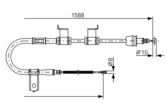 Seilzug, Feststellbremse hinten links BOSCH 1 987 482 358 Bild Seilzug, Feststellbremse hinten links BOSCH 1 987 482 358