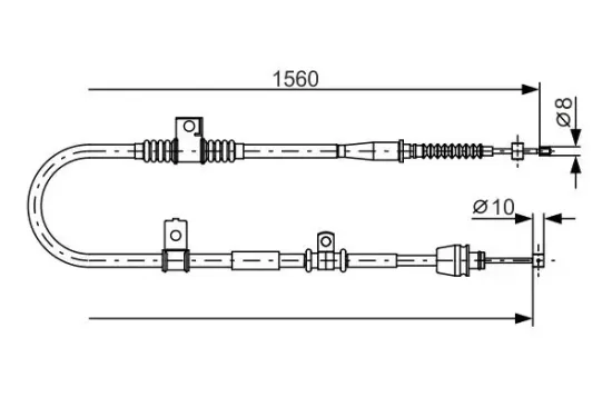 Seilzug, Feststellbremse hinten hinten rechts BOSCH 1 987 482 360 Bild Seilzug, Feststellbremse hinten hinten rechts BOSCH 1 987 482 360