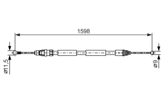 Seilzug, Feststellbremse hinten hinten rechts BOSCH 1 987 482 388 Bild Seilzug, Feststellbremse hinten hinten rechts BOSCH 1 987 482 388