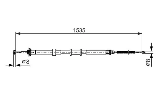 Seilzug, Feststellbremse hinten rechts BOSCH 1 987 482 393 Bild Seilzug, Feststellbremse hinten rechts BOSCH 1 987 482 393
