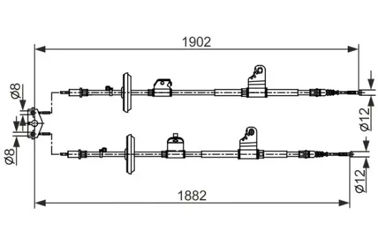 Seilzug, Feststellbremse hinten hinten hinten links hinten rechts BOSCH 1 987 482 562 Bild Seilzug, Feststellbremse hinten hinten hinten links hinten rechts BOSCH 1 987 482 562